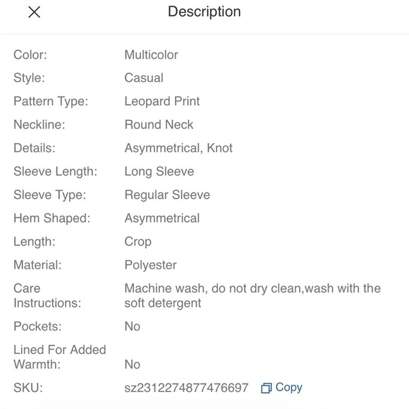 Casual Ladies One Shoulder Long Sleeve Leopard Print Tie up - Picture 5 of 5